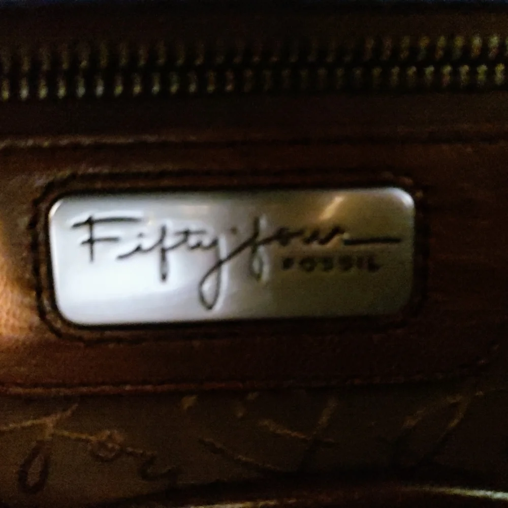 Fossil blue suede clutch purse - Picture 3 of 4